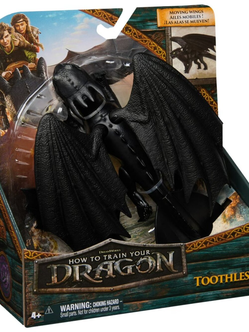 How To Train Your Dragon TOOTHLESS Deluxe Figure Moving Wings, NWT